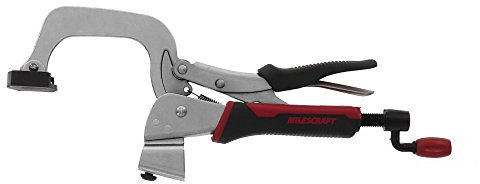 Milescraft 3 Heavy Duty Bench Clamp – Non-Marring Rubber Pad, Compatible with T-Tracks & Clamp Tables, Black