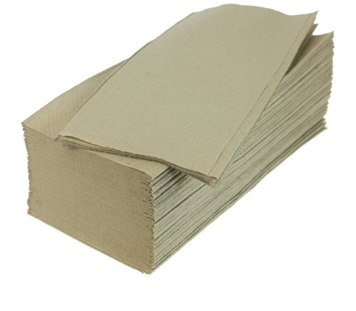 WJiXin 1Stück Papierhandtücher Natur 25x23 cm ZZ-Falz Recycling