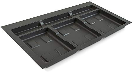Emuca - Pattumiera cassettiera, bidone di smistamento rifiuti, Armadio 80cm (736x482mm), Grigio, Base 80 cm (736 x 482)
