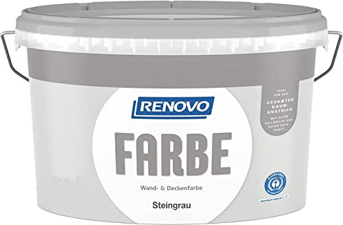 Renovo 7,5 Liter Wand- und Deckenfarbe Steingrau, Matt