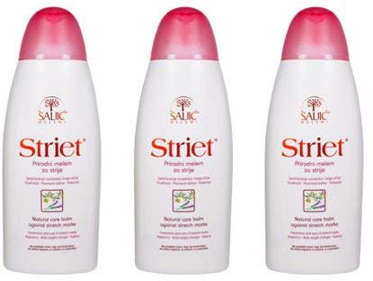 Original Saljic Creme (3 x Striet - Natursalbe gegen Dehnungsstreifen, Vorbeugung und Schutz vor Dehnungsstreifen während der Schwangerschaft – 200 ml)
