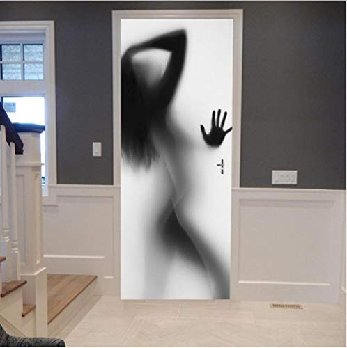 TIWZHHQ Türtapete selbstklebend 3D Badezimmerfrau90x200cm Türposter - Abnehmbar Fototapete Türfolie Poster Tapete Türaufkleber für Tür, Wohnzimmer, Schlafzimmer, Küche und Bad