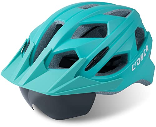 Lohca Fahrradhelm Herren Damen mit Visier, Rennrad, Mountainbike, MTB, Ebike Helm, Radhelm, 55-61cm