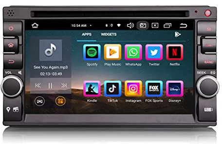 ERISIN Doppel Din 2 Din Android 14 Universal GPS Navi DVD Autoradio 6.2 Zoll Touchscreen Unterstützt Kabellos CarPlay DSP Android Auto Bluetooth 5.0 A2DP DVB-T/T2 WiFi 4G 8-Kern 4GB RAM+64GB ROM DAB+