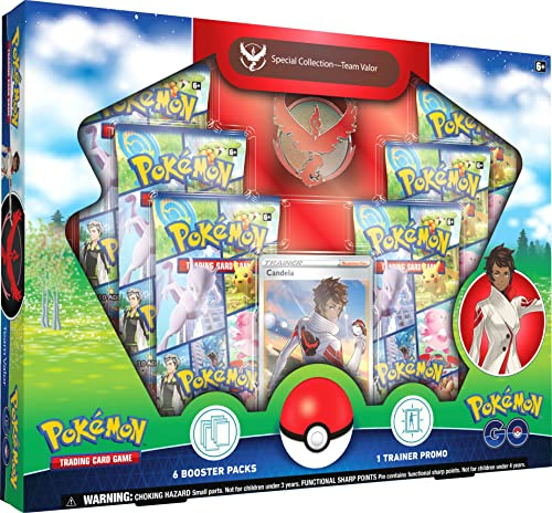 Pokémon TCG: GO Special Collection – Team Valor, från 6 år, (1 foliepromokort, 1 deluxe-stift och 6 booster-pack)