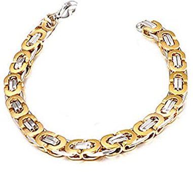 Wycian Armbänder für Herren Armspange, Männer Armband 20 cm Edelstahl Punk-Mode Breit 8mm Silber Gold Kettenarmband für Jubiläum Geburtstag