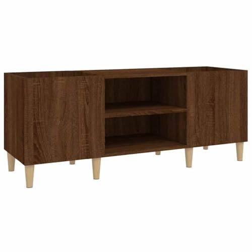 vidaXL Mueble de Discos Madera contrachapada Roble marrón 121x38x48 cm