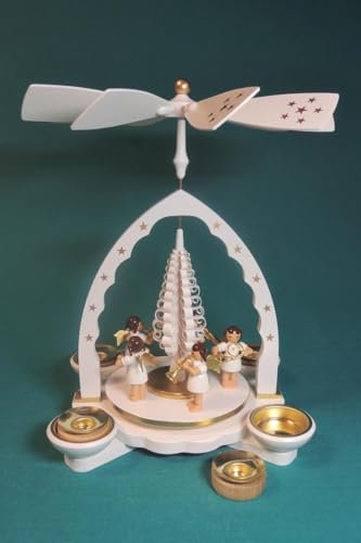 Rudolphs Schatzkiste Pirámide musizierende Engel - Pirámide para velas de té y velas (altura aprox. 27 cm), diseño de ángel