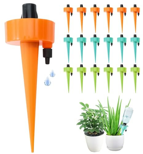 AUSYIWI Kit Goutte à Goutte18Pcs,Arroseurs Automatiques Plantes,Système Matériel D'Irrigation Réglable,Dispositifs D'arrosage avec Vannes de Régulation à Liberation Lente pour Intérieur Jardin Maison