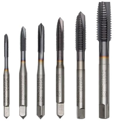 Kobalt-Schraubgewinde-Gewindebohrer, spitze Nut, metrisch, M1-M16, 5 Stück(Color:M12x1.75)