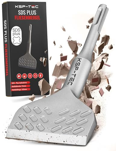 KSP-TEC - Scalpello per piastrelle SDS Plus 75 mm x 165 mm ad angolo di 20° - Geometria ideale per la rimozione di piastrelle e adesivi per piastrelle (SDS Plus scalpello)