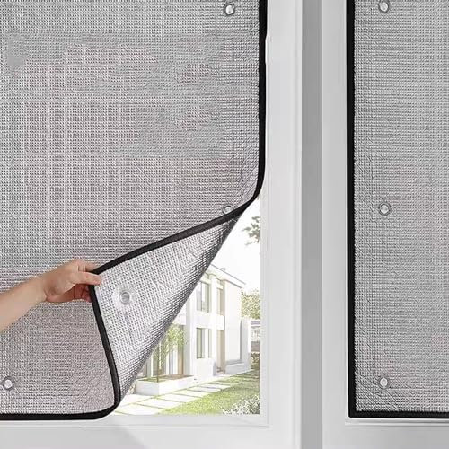 kufu01 99% Uv-Schutz Wärmeisolierung Sonnenschutzfolie,Selbstklebend Blickdicht Reflektierende Fensterfolie für Schlafzimmer,Büro,Auto,Wärmeisolierung Anti-Uv Folie,Hitzefolie (75x110cm/30 x43)