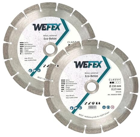 Spar-Set: 2 Stk. WEFEX Diamant-Trennscheibe Eco-Beton 230 mm x 22,23 mm für Betonprodukte & Steine