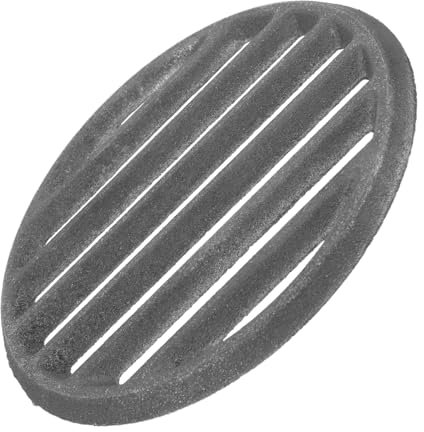OFFSCH Cast Iron Fire Pit Grill Grate Outdoor Round Cooking Mesh 22cm Charcoal Bbq Replacement Grilling Accessory for Camping Fireplaces