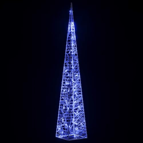 Tidyard LED Pyramide Lichterkegel, Weihnachten Dekoration, Beleuchtung für Weihnachten Innen Außen, Blau 120 cm