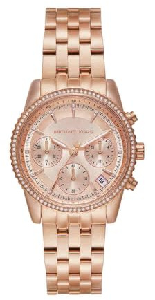 Michael Kors Women's Mini Bryant Chronograph, Rose Gold-Tone Stainless Steel Watch, MK7531