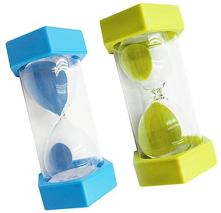 COLLBATH 2stücke Teiliges Kleines Stoßfestes Sanduhr Transparentem Abs-pc-Glas Timer Für Junge Mädchen Heim Bürodekoration in Himmelblau Und Grasgrün