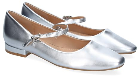 shoes&blues.es Zapato de Mujer Tipo Bailarina Francesita con Elegante Diseno y Cierre de Hebilla con Punta Redonda, Ideal para Llevar en Cualquier Ocasion.