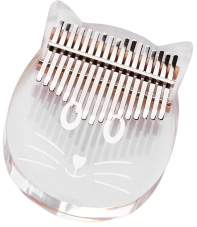 BESPORTBLE Katzenform Fingerklavier Tasten Transparent Mbira Kalimba Daumenklavier Musikinstrument Mit Notenaufklebern Einfach Zu Spielen Für Anfänger