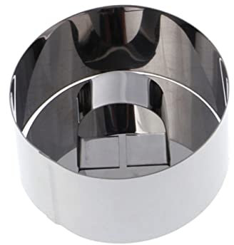 ULTECHNOVO 6piezas Moldes De Acero Inoxidable Para Pasteles y Galletas Con Empujador Anillo Redondo Para Mousse Bizcochos y Sushi
