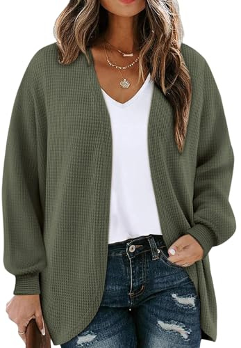 Chicrise Cardigan Donna Lungo Autunno Maglioncino Leggero Aperto Spolverino Casual Morbido