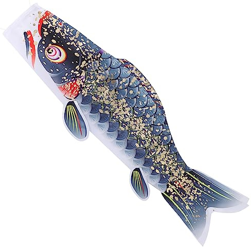 Luxshiny Japanese Carp Windsock Outdoor Hanging Flag for Garden Decoration 70cm Gold and Black for Festivals and Home Decor