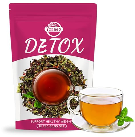 Detox Tee Neue Formel - 28PCS Natürliche Teebeutel Kräutertee mit Zitrone,Löwenzahn,Minze,Ingwer,Oolong-Tee,Unterstützt Energie Booster - Vegan - Verdauung und Wohlbefinden - Gegen Blähbauch
