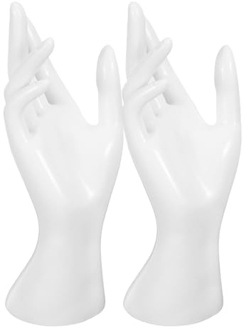 Mano Manichino Espositore Gioielli, 2 Pezzi in Pvc Bianco | Anelli Espositore, per Orologi, Shop Casa, Resistente a Deformazioni e Usura