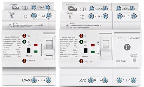 Interruptores selectores eléctricos de transferencia automática de potencia dual pequeños LN 220V ATS, ininterrumpidos, 2P, 4P, 63A, TOQ6, 1 unidad(2P)