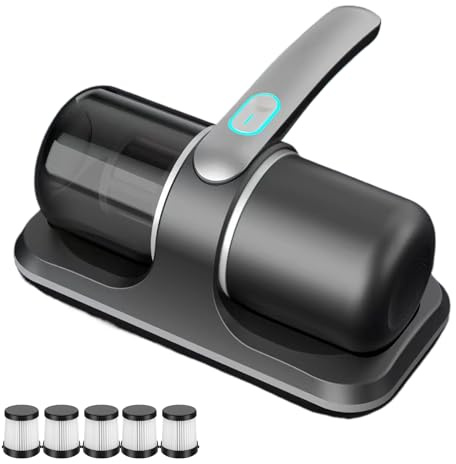 Bed Vacuum Dust Mites, 2025 Upgrade 12000pa Bed Vacuum, Mattress Cleaner Machine Deep Cleaner with Uv-C Light, 8,000 Vibrations Per Minute (Black)