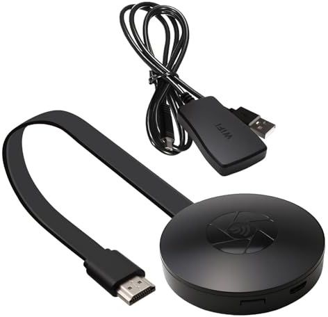 Adaptateur HDMI sans Fil 1080P WiFi, Dongle Wireless Display Adapter Miracast Compatible Miracast, Airplay, DLNA, Projecteur pour Android, iOS, Windows, Mac, Chromecast Toutes Les Chaînes Gratuite