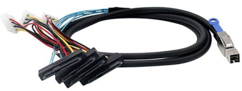 AoQhir Mini SAS HD SFF 8644 to 4* SAS 8482 29P Server Cable with Power – 6Gbps High Speed 28AWG Copper Wire Data Transfer Cord (0.5M)