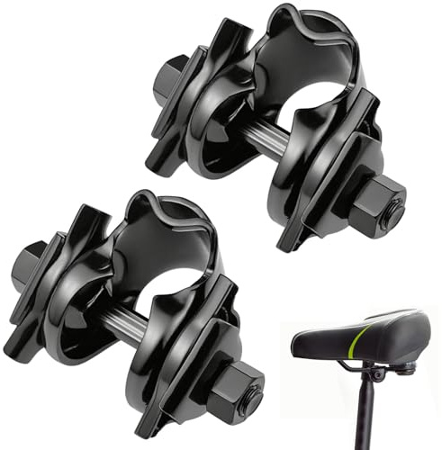 AYUMAL Sattelkloben, 22mm Sattelbefestigung Fahrradsattelklemme 2 Stück | Fahrradsitzadapter, Universelle Sattelklemme, für Standard-Schienensättel Schwarz