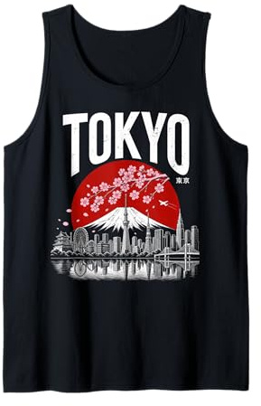 Tokyo, Giappone, ciliegio, Fiore, Orizzonte, Arte, Illustrazione Canotta