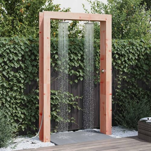 GeenYuu Doccia da esterno naturale in legno massiccio Douglas, 137 x 23 x 226 cm, resistente alle intemperie, alla ruggine e alla corrosione, per giardino, terrazza, piscina, vasca idromassaggio