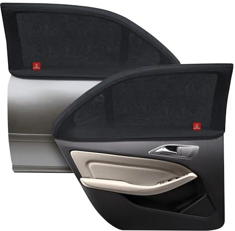 Royal Rascals Car Window Shades for Baby (2 Pack) Universal Fit for Most Cars, Full Window Covers with 40+ UV Sun Protection, Sun Shade for Baby, Cars Accessories, Car Window Curtains