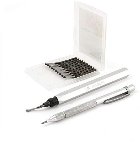AFA Tooling Deburring Tool with 11 BS1010 Blades and Tungsten Carbide Scribe Set