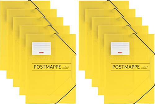 Brunnen 104705410 Sammelmappe/Postmappe (A4, transluzente PP-Folie, mit Gummizug) (10 Mappen)