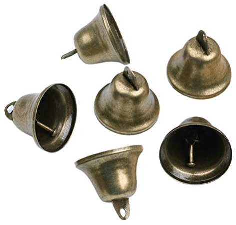 Healifty 10Pcs Bronze jingle bells for dog potty training housebreaking making wind chimes christmas bell