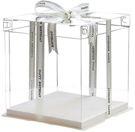 Yardwe Clear Cupcake Packaging Boxes 10 inch Large Cake PET Clear Box Bakery Box Treat Box Transparent Gift Box for Birthday Wedding Graduation Transparent Cake Boxes