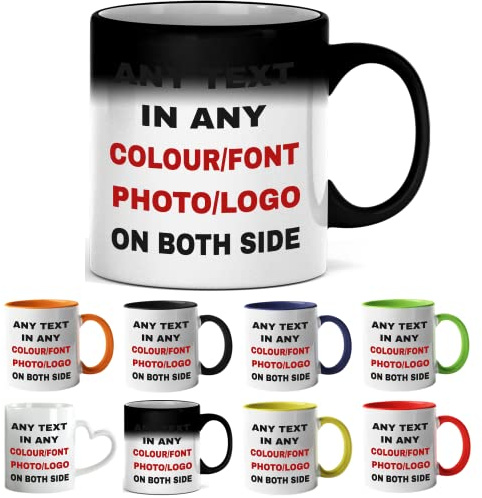 ia wares Personalised Mug Magic – Custom Text, Picture or Logo | 11oz Ceramic Coffee Cup Printed Both Sides | Customised Gift for Birthday, Christmas, Anniversary | Dishwasher & Microwave Safe