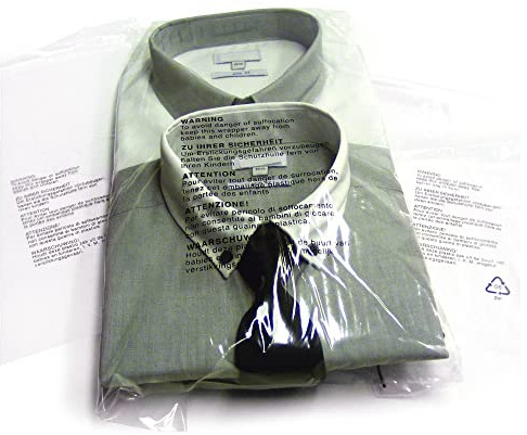 100 transparente Kunststoffbeutel mit Sicherheitswarnung, wiederverschließbar, Polypropylen, Kleidung, TShirt, Shirt, Shirt, Versandverpackung, Versandbeutel, Versandtaschen, Versandtaschen (30,5 x