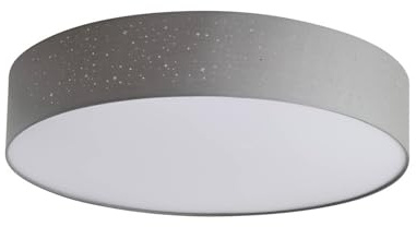 Lindby LED Deckenleuchte Ellamina dimmbar mit Leselampe (Modern) in Alu aus Textil (1 flammig,) - Lampe Deckenlampe Wohnzimmerleuchte