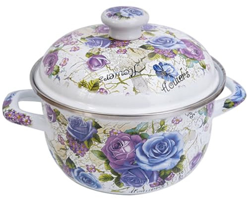 Enamel Pot Ceramic Cookware Ceramic Cooking Pot Sauce Pan with Lid Enamel Noddle Induction Stock Pasta Stock Multi-use Stewing Vintage Stock Delicate Soup Milk