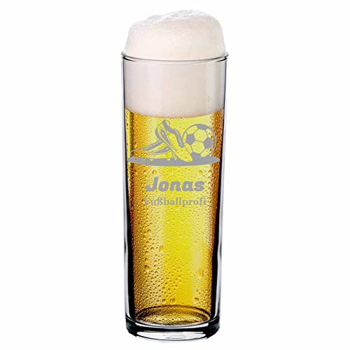 LUXENTU Kölschglas mit Gravur, Fußball & Schuhen, 0,2 l, 1 Stück