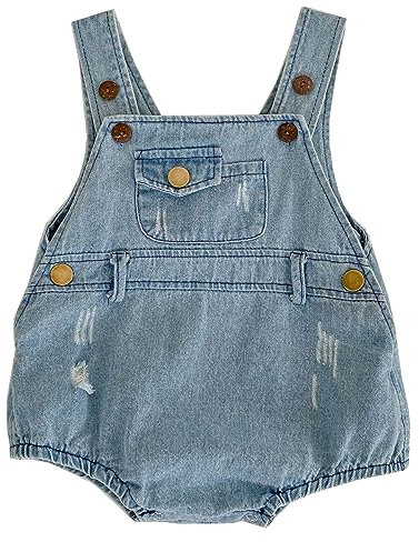 ACMEDE Salopette di Jeans Bimba Bambino Cowboy Pantaloni Jumpsuit Overalls Denim Bambini Pagliaccetto Bimbo Pagliaccetto Neonato Pagliaccetto Tutina Neonata Salopette Tuta da Lavoro Estivo