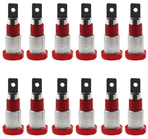 MISUVRSE Adattatore per presa a banana da 4 mm, montaggio a pannello, M4 x 28, per altoparlanti satellitari, per ricevitore, adattatore per presa a pannello, 12 prese a banana da 4 mm
