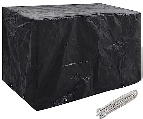 ZEYUAN Garden Furniture Cover 8 Eyelets 140 x 70 x 90 cm,Waterproof,Heavy Duty Oxford Fabric Outdoor Rattan Corner Sofa Cover