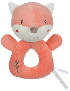 GIPSY Toys – Plüsch – Hochet Fuchs – Serie Bamboo – 14 cm S/Karte – Orange und Weiß – 1. Alter