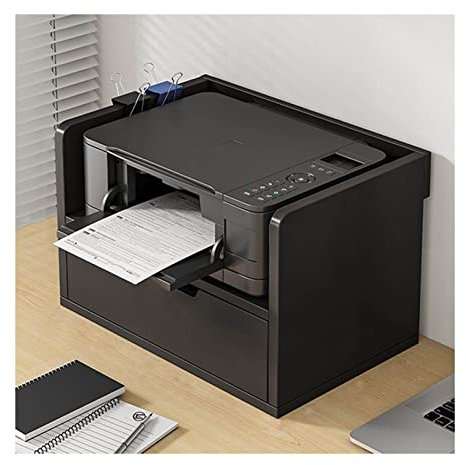 HAVVMK Druckerständer für den Schreibtisch, Druckerständer, Regalaufbewahrung, Holz, Schreibtisch-Papier-Organizer, Heim-/Büro-Druckererhöhung, Kopierer-Aufbewahrungstisch, kleines Bücher